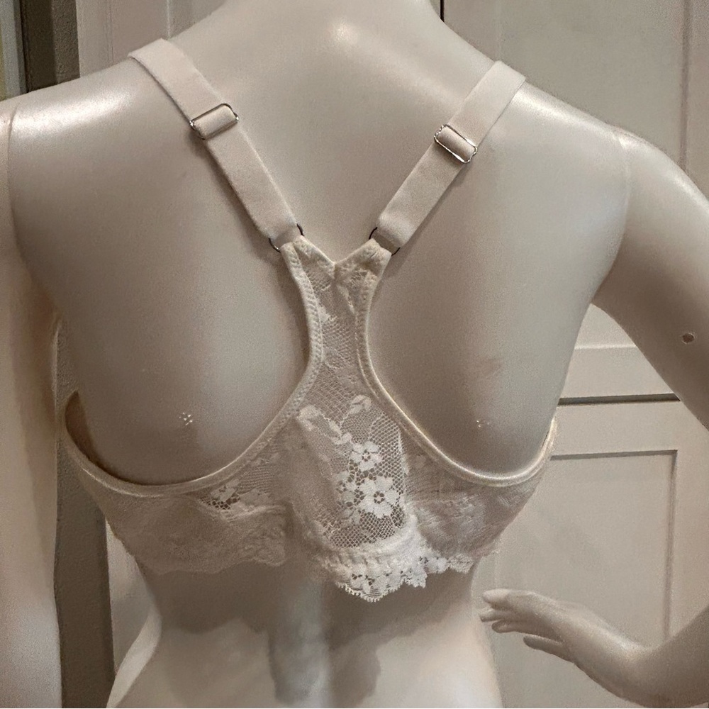 New Mademoiselle Sz 38 C front closure Elegant White Women's Bra - Picture 3 of 6